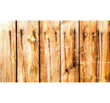 Vinilo estampado para pared Tablones de madera marrón cruda - TenVinilo