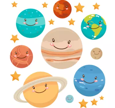 Sticker planetas sistema solar - TenVinilo