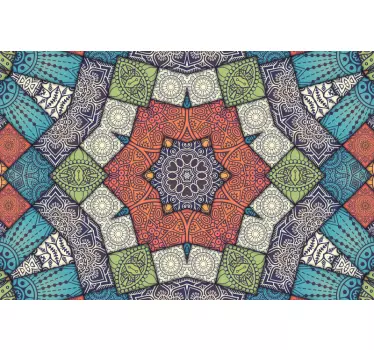 Vinilo mueble Azulejos de colores como decoración cuadrada - TenVinilo