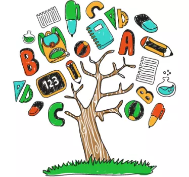 Vinilo infantil árbol escolar - TenVinilo