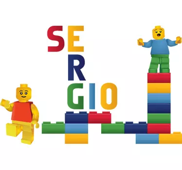 Vinilo infantil nombre personalizable lego - TenVinilo