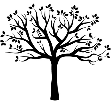 Vinilo decorativo silueta árbol otoñal - TenVinilo