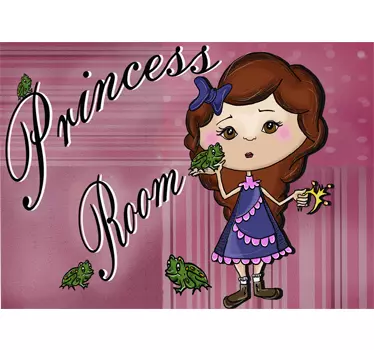 Vinilo para puerta ilustración princess room - TenVinilo