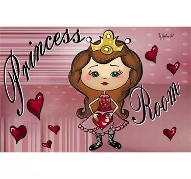 Vinilo infantil princess room corazones - TenVinilo