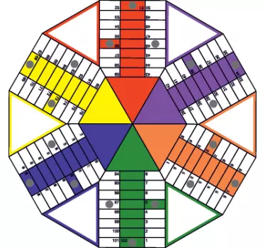 Adhesivo tablero parchis geométrico - TenVinilo
