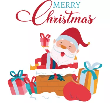 Vinilo ventana Tenemos una feliz navidad con santa claus - TenVinilo