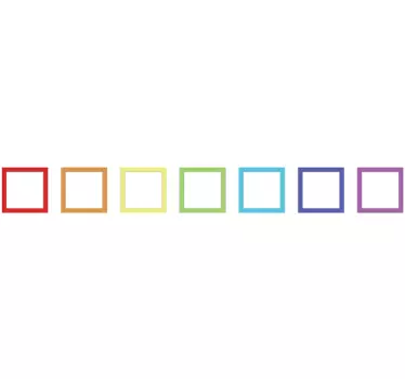 Vinilo decorativo cenefa cuadrados arco iris - TenVinilo