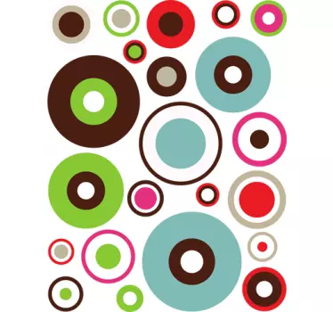 Pack de 23 adhesivos círculos concéntricos - TenVinilo