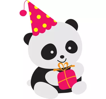 Vinilo infantil panda de fiesta - TenVinilo