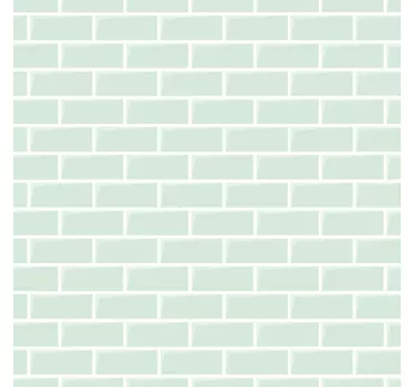 Vinilo para pared living ladrillos verde pastel - TenVinilo
