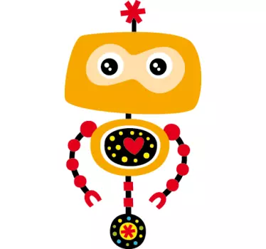 Vinilo infantil decorativo robot amarillo - TenVinilo