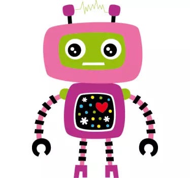 Vinilo infantil robot rosa - TenVinilo