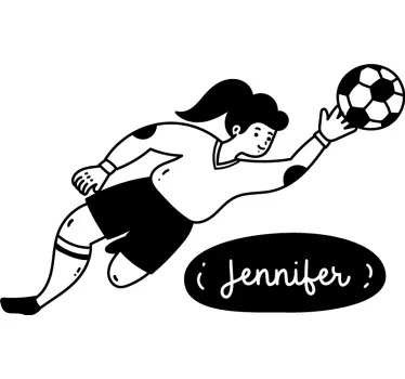 Vinilo fútbol portera personalizada para chicas - TenVinilo