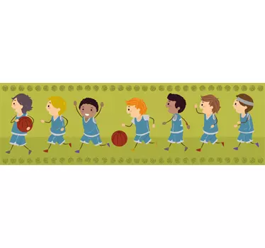 Vinilo infantil cenefa equipo baloncesto - TenVinilo