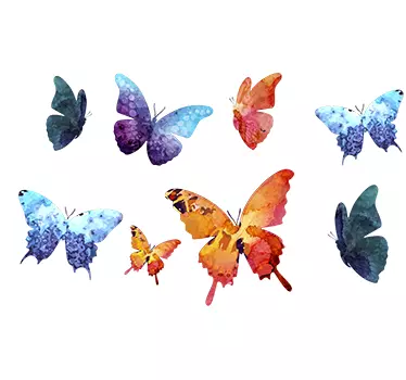 Vinilo decorativo mariposas acuarela - TenVinilo