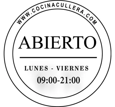 Vinilo decorativo horario de apertura círculo - TenVinilo