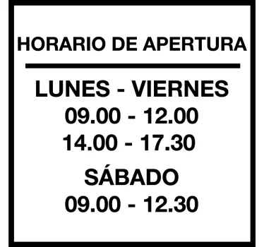 Vinilo personalizable horario tienda - TenVinilo