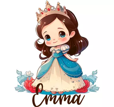 Vinilo infantil de princesa con nombre - TenVinilo