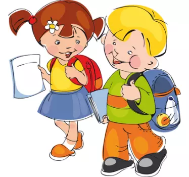 Vinilo infantil niños camino al colegio - TenVinilo