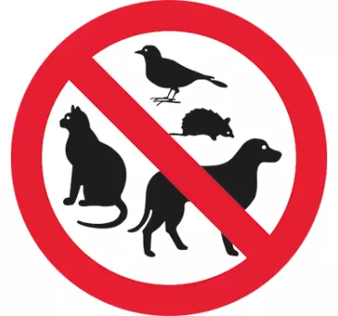 Pegatina icono prohibido animales - TenVinilo