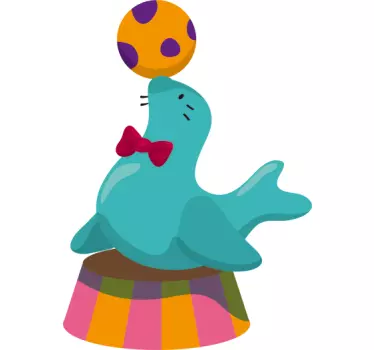 Adhesivo foca de circo con pelota - TenVinilo