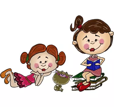 Adhesivo infantil amigas lectoras - TenVinilo
