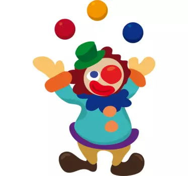 Vinilo infantil payaso pelotas - TenVinilo