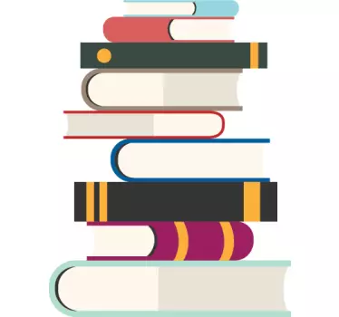 Adhesivo varios libros apilados - TenVinilo