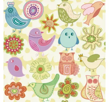 Vinilo pared Pieza vinilo infantil aves - TenVinilo