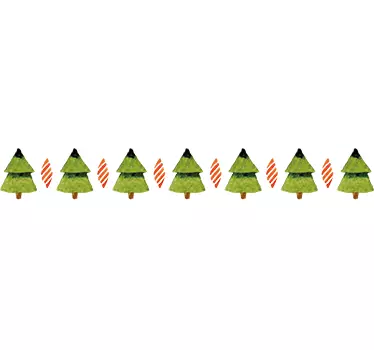 Lámina cenefa árboles de navidad - TenVinilo