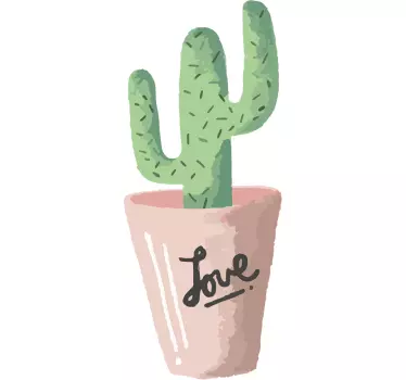 Pegatina cactus maceta love - TenVinilo