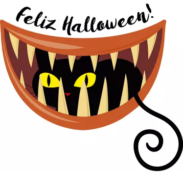 Vinilo Halloween gato negro - TenVinilo