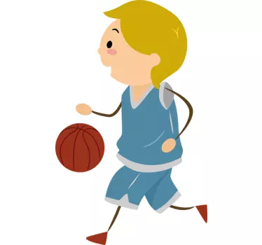 Pegatina infantil jugador de basquet perfil - TenVinilo