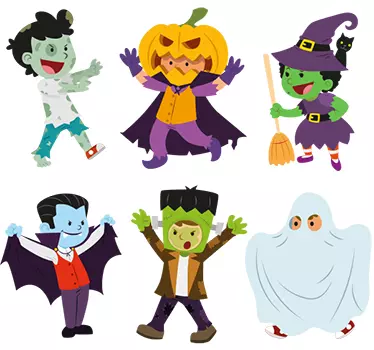 Pegatinas personajes de miedo Halloween - TenVinilo