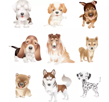Sticker cachorros de perro dos - TenVinilo