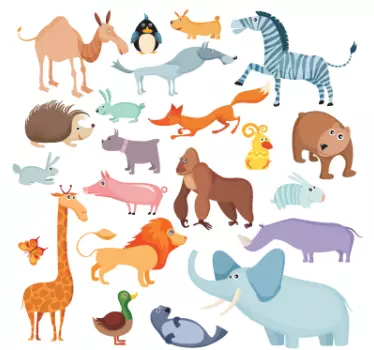 Sticker infantil fieras salvajes - TenVinilo