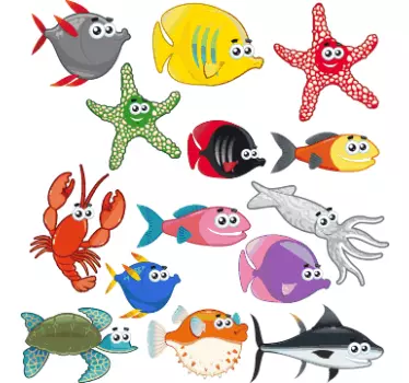 Sticker pegatinas fauna marina - TenVinilo