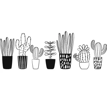 Vinilo cenefa ilustraciones plantas - TenVinilo