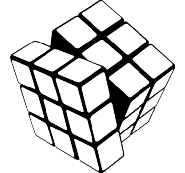 Vinilo pared cubo de rubik monocolor - TenVinilo