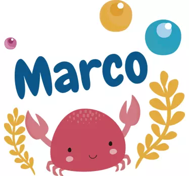 Vinilo de pared personalizable animal cangrejo de mar - TenVinilo