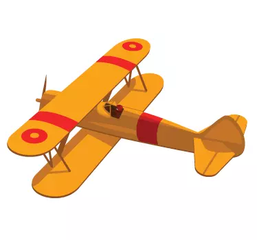 Vinilo decorativo aeroplano amarillo - TenVinilo