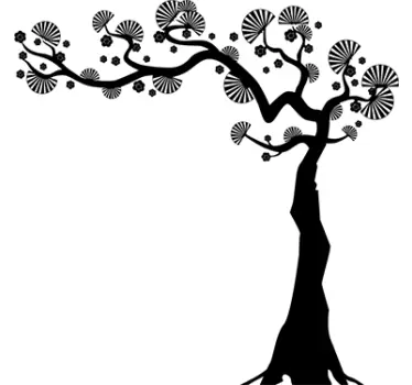 Vinilo decorativo árbol abanicos - TenVinilo
