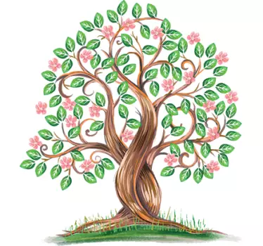 Vinilo decorativo árbol acuarela - TenVinilo