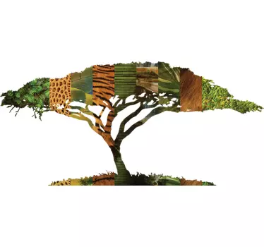 Vinilo decorativo árbol estampado jungla - TenVinilo