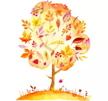 Vinilo decorativo árbol otoñal del bosque - TenVinilo