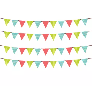 Vinilo decorativo banderines triangulares fiesta - TenVinilo