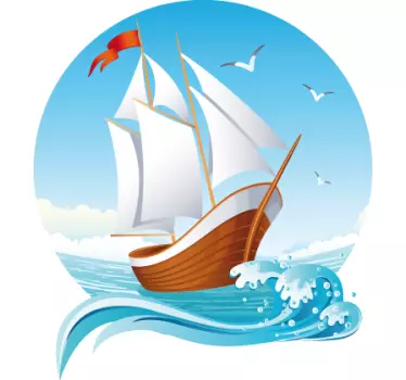 Vinilo decorativo barco de velas - TenVinilo