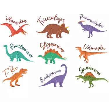 Vinilo decorativo dinosaurios con nombres - TenVinilo