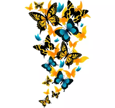 Vinilo decorativo composición mariposas - TenVinilo