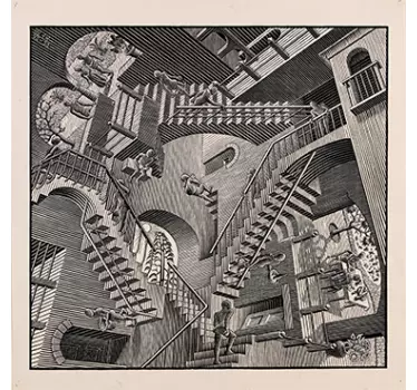 Vinilo decorativo escaleras de Escher - TenVinilo